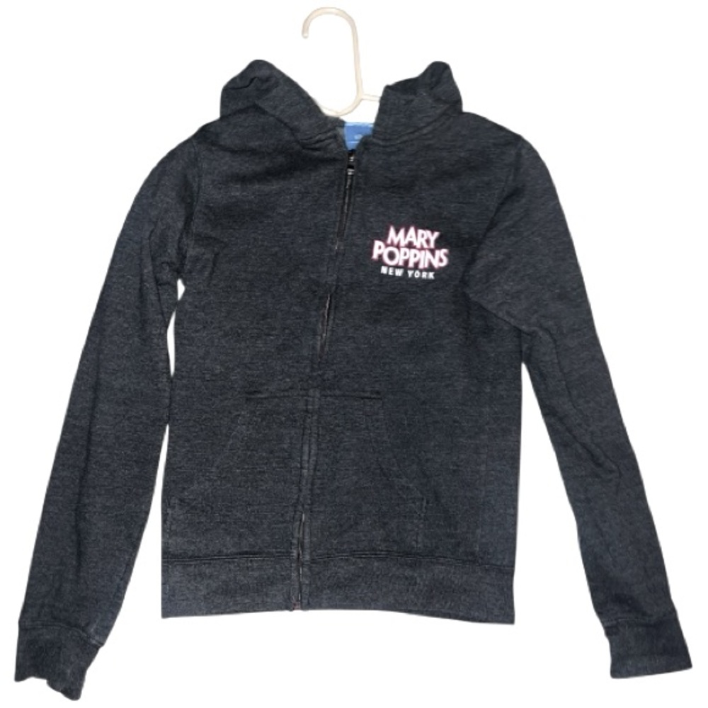 Vintage Mary Poppins Broadway Musical NYC Full Zip Hoodie Dark Gray Heather Sz S